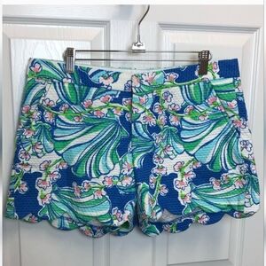 Lilly Pulitzer Blue and Green Floral Shorts